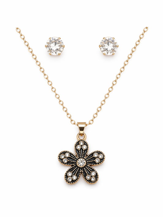The Midnight Flora Pendant Set