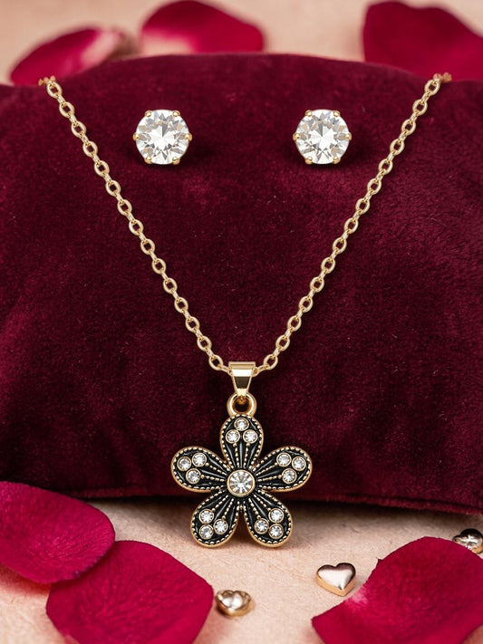 The Midnight Flora Pendant Set