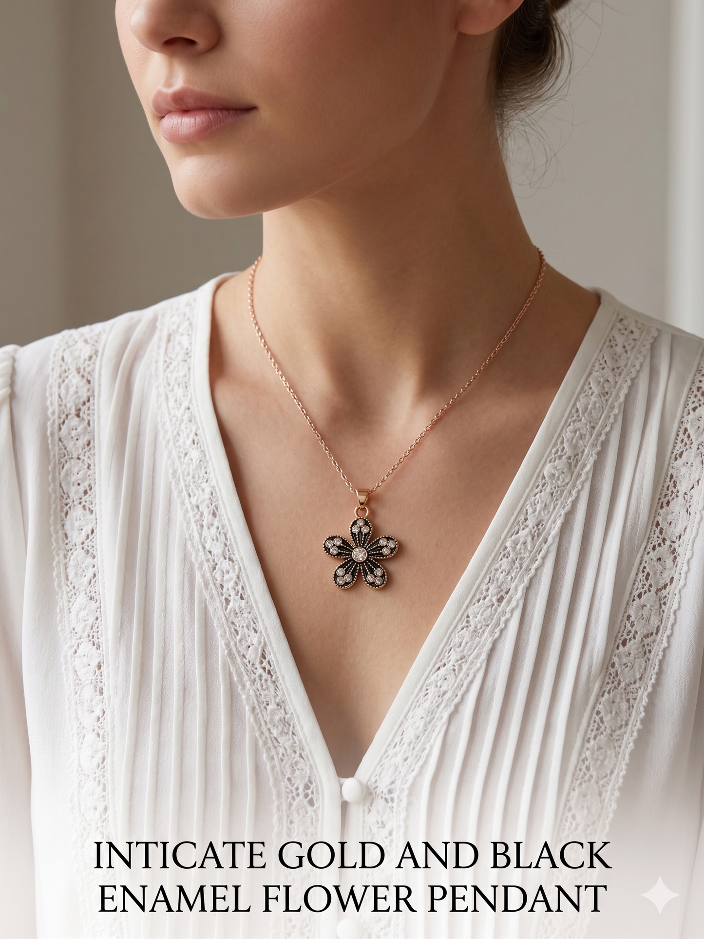 The Midnight Flora Pendant Set